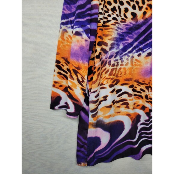 Susan Graver Women's SZ 2XL Blouse Shirt 3/4 Sleeve Zebra Leopard Halloween Core - Picture 4 of 8